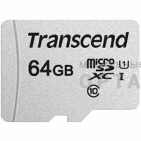 Карта памяти MicroSD 64 Гб Transcend 300S UHS-I U1 без адаптрера