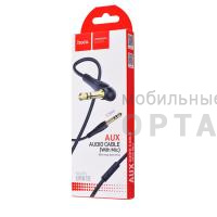 Aux-кабель Jack 3,5mm(m) - Jack 3,5mm(m) HOCO UPA-15, 1m, микрофон,  черный