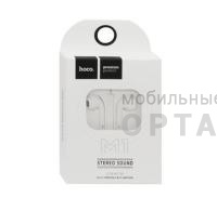 Наушники проводные внутриканальные HOCO M1, Original, Jack 3.5мм, 1.2 м,  белый