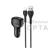 АЗУ HOCO Z36, 2.4A, кабель Lightning,  черный