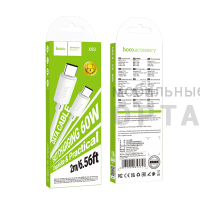 Кабель Type-C to Type-C HOCO X88 Gratified, 2,0м, PD 60W,  белый