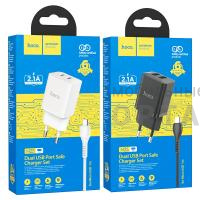 СЗУ HOCO N25, Maker, 2100mA, кабель USB to Micro,  белый