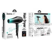 Фен электрический HOCO HP15, пластик, 2000-2400 Вт, кабель 1.8м,  синий