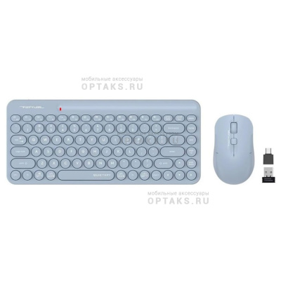 Комплект беспроводной Клавиатура + Мышь A4TECH Fstyler FG3200 Air клав:синий мышь:синий USB slim Multimedia