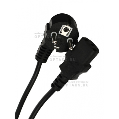 Кабель компьютер-розетка VCOM 220V (EURO) <VDE> 3G*1.5mm2, 16А, 1.8 м. (1/40)