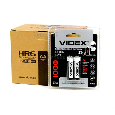 Аккумуляторная батарейка VIDEX HR6/AA 1000mAh 2BL (2/20/200)