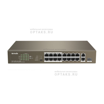 Коммутатор 16 портовый мегабитный неуправляемый PoE, TENDA TEF1118P-16-150W   16FE+2GE/1SFP Desktop Switch With 16-Port PoE (1/30)