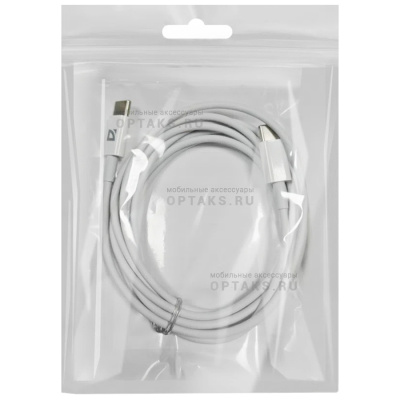 USB кабель DEFENDER F182 TypeC-TypeC 2м, 60 Вт,PD,TPE,белый, пакет (1/100)