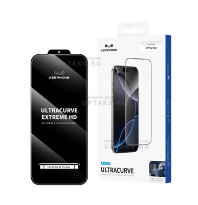 Стекло защитное, KEEPHONE ULTRA CURVE EXTREME HD FULL GLUE GLASS iPhone 17 PRO MAX