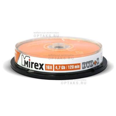 Диск DVD+R Mirex Brand 16X 4,7GB Cake box 10 (10/300)