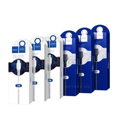 Кабель USB to Lightning HOCO X20, 1m, 2.4A,  чёрный