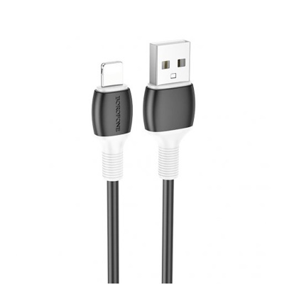 Кабель Usb to Lightning BOROFONE BX84 Rise,1.0м, 2.4A, цвет: белый (1/360)
