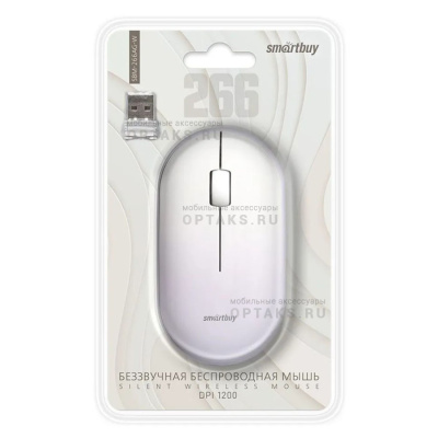 Мышь беспроводная Smartbuy 266AG (SBM-266AG-W) белый (1/40)