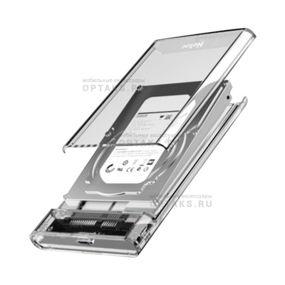 Внешний корпус Netac WH11 для HDD/SSD, 2.5", , пластик прозрачный (USB 3.0 / Type A /Type B)