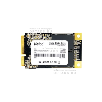 Жесткий диск SSD Netac  128GB  N5M, mSata (mini SATA), SATA-III, R/W - 510/440 MB/s, 3D NAND