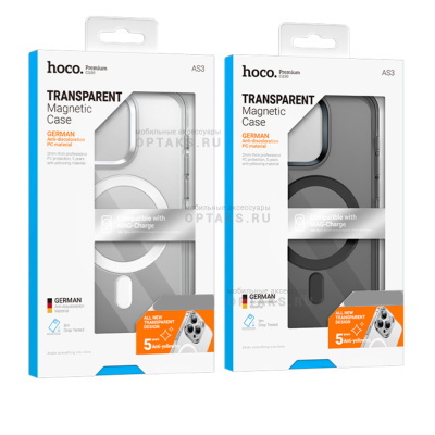 Чехол HOCO AS3 Magnetic Case для iPhone 15 Plus, прозрачный