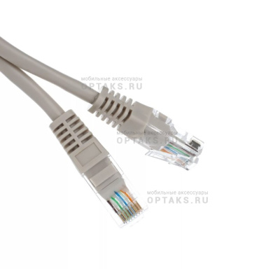 Патч корд литой TELECOM UTP Кат. 5е, серый, 1.5 м. (1/200)