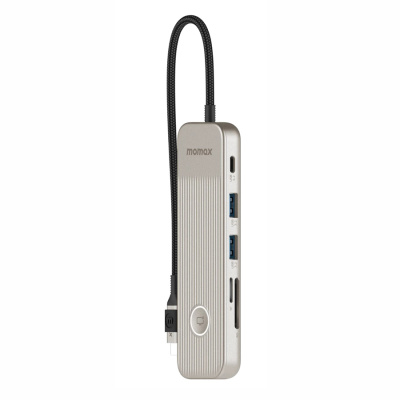 Переходник-хаб MOMAX ONELINK 8 in 1 mutil-funtion USB-C hub (DH18) Titanium