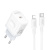 Блок питания сетевой 1 Type-C BOROFONE BA99A Breeze, , пластик, 3.0A, PD20Вт, кабель Type-c to Lightning, цвет: белый (1/60/240)