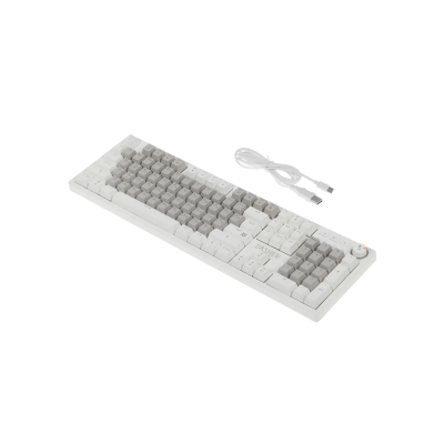 Клавиатура проводная игровая механическая DEFENDER Dasher GK-472 RU,104кн,YH красн,1.5м, серый/белый (1/10)