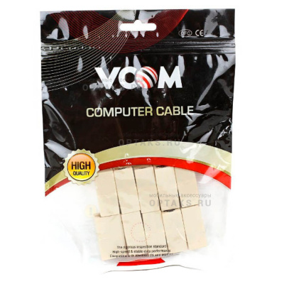 Модуль RJ-45 - RJ-45 проходной, кат. 5e VCOM <VTE7713-1/10> (10шт/уп) ЦЕНА ЗА УПАКОВКУ!!!