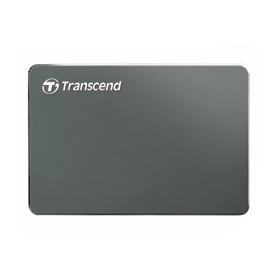Внешний HDD  Transcend  1 TB  25C3 StoreJet, Extra Slim серый, 2.5", USB 3.0