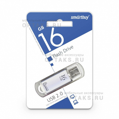 Флешка USB 16 Гб Smartbuy  V-Cut  серебро