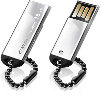 Флешка USB 16 Гб Silicon Power  Touch 830  водонепроницаемая  серебро
