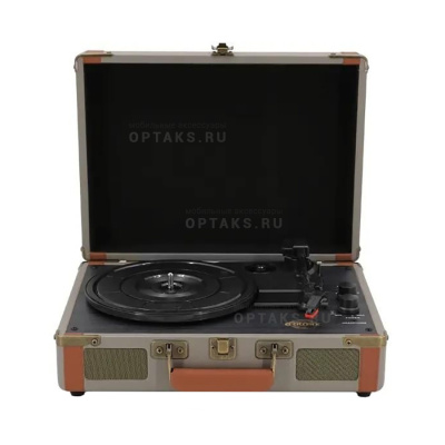 Виниловый проигрыватель RITMIX LP-130B Grey с Bluetooth, руч, ф-я автостоп, дин, RCA вых, 3,5 мм. (1/3)