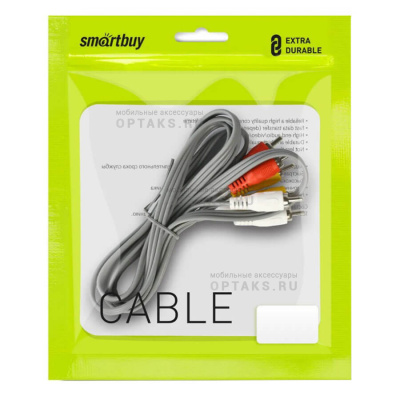 Кабель соединительный Smartbuy 3xRCA (M) - 3xRCA (M), 1,8 м, в пакете (KA231)/200
