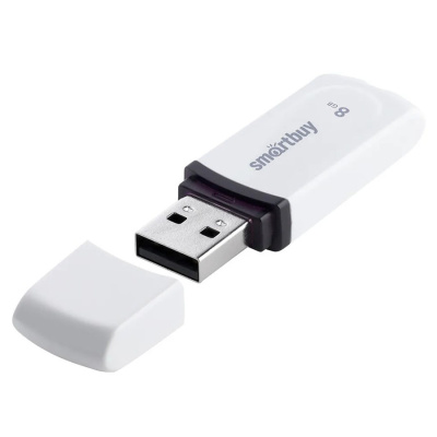Флешка USB 8 Гб  Smartbuy  Paean  белый