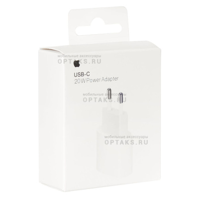 Сетевое зарядное устройство Apple USB-C 20W Power Adapter (MHJE3ZM/A), белый, orig.100