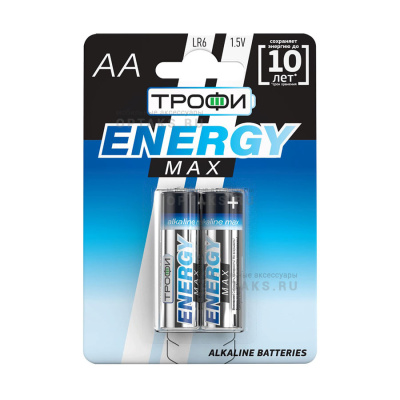 Элемент питания Трофи LR6-2BL ENERGY MAX  Alkaline (40/320/15360)