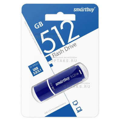USB 3.0  512GB  Smartbuy  Crown  синий