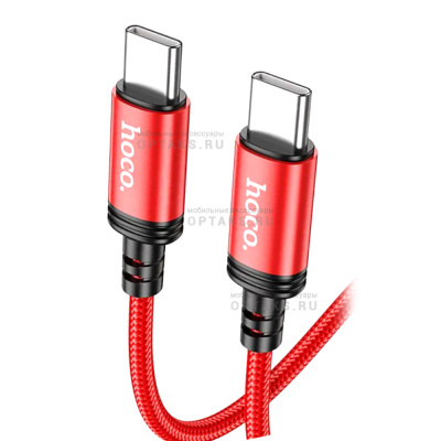 Кабель Type-C to Type-C HOCO X89 Wind, 1.0м, 3.0A, PD 60W,  красный, не упакован