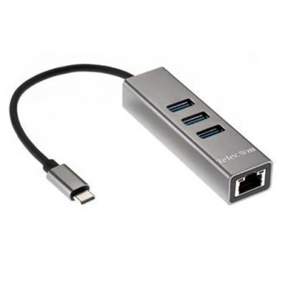 Переходник USB 3.1 Type-C -->RJ-45 1000Mbps +3 USB3.0, Aluminum Shell, 0.2м Telecom <TA311C> (1/140)