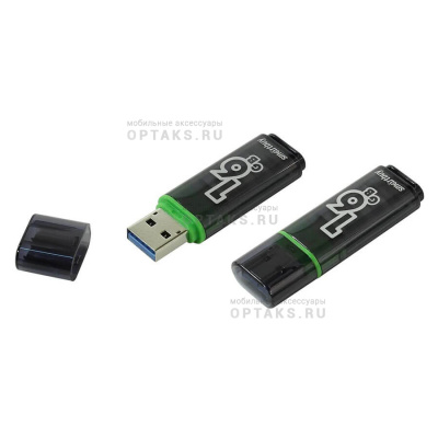 Флешка USB3.0 16 Гб  Smartbuy  Glossy  темно серый