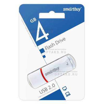 Флешка USB 4GB Smartbuy  Crown  белый
