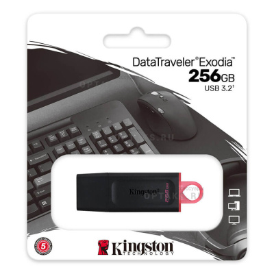 Флешка USB3.2 256 Гб Kingston  DataTravele Exodia  чёрный/розовый