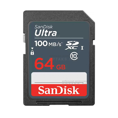 Карта памяти SDXC  64GB  SanDisk Class 10 Ultra UHS-I (100 Mb/s)