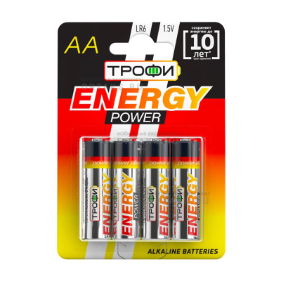 Элемент питания Трофи LR6-4BL ENERGY POWER Alkaline (40/640/20480)