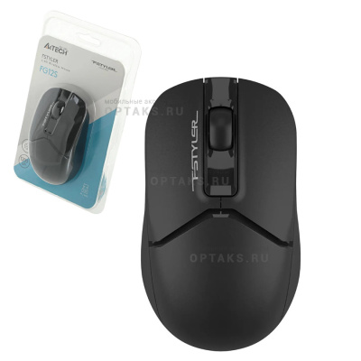 Мышь беспроводная A4TECH Fstyler FG12S (1200dpi) silent USB (3but), черный (1/60)