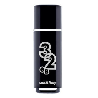 Флешка USB 32 Гб Smartbuy Glossy  чёрный