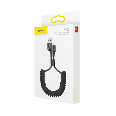 Кабель Usb to Lightning Baseus Fish eye Spring Data 2A 1m Black