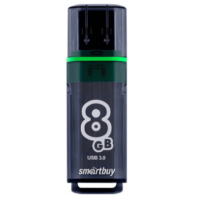 Флешка USB3.0  8 Гб  Smartbuy  Glossy  темно серый