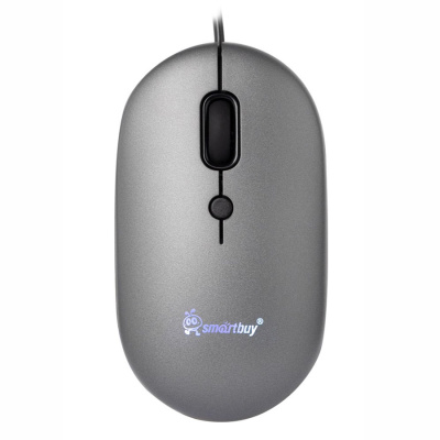 Мышь проводная Smartbuy 328 бесшумная с подсветкой, серый (1/40)