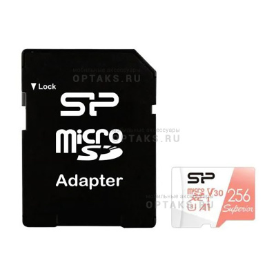 MicroSDXC  256GB  Silicon Power Class 10  Superior  + SD адаптер